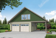 Traditional House Plan - Garage 20-404 - Front Exterior 