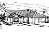 Southwest House Plan - Alessandro 11-077 - Front Exterior 