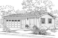 Traditional House Plan - Garage w/Office 20-014 - Front Exterior 