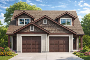 Braydon Duplex Plan: Narrow Lot Craftsman Multi-Family Design with 3 Bedrooms Per Unit