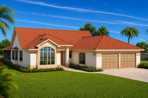 Mediterranean-Inspired 4 Bedroom Floor Plan Designed for Narrow Lots