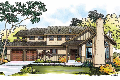 Tudor House Plan - Walcott -  