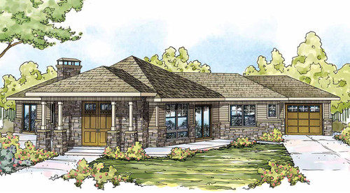 Prairie House Plan - Baltimore - Front Exterior 