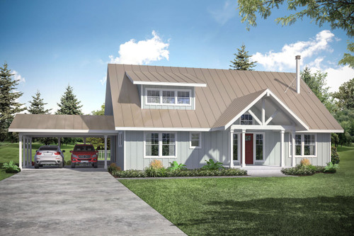 Lodge Style House Plan - Laverne - Front Exterior 