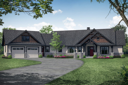 Lodge Style House Plan - Myrtlewood - Front Exterior 
