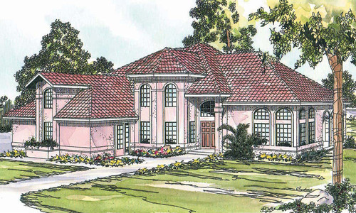 Spanish House Plan - Stanfield - Front Exterior 
