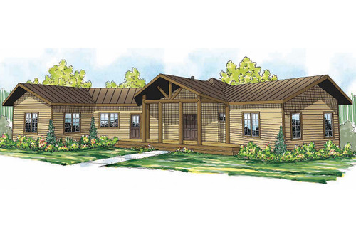 Lodge Style House Plan - Blue Creek - Front Exterior 