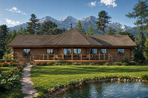 Lodge Style House Plan - Ridgeline - Rear Exterior 