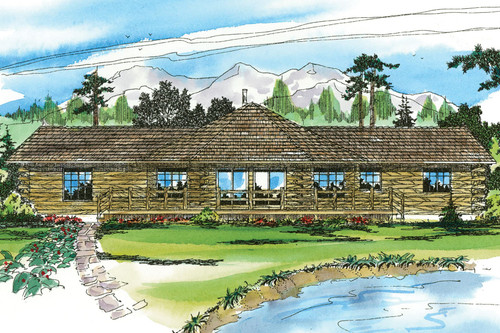 Lodge Style House Plan - Ridgeline - Rear Exterior 