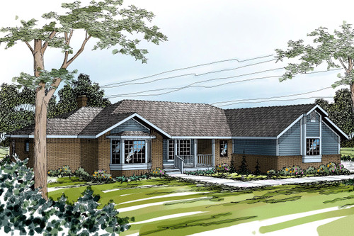 Ranch House Plan - Grayling - Front Exterior 
