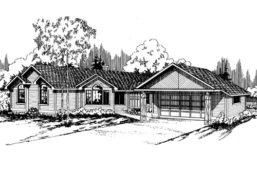 Ranch House Plan - Linwood - Front Exterior 