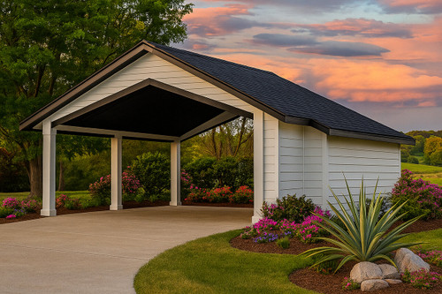 Traditional House Plan - Carport w/Storage - Front Exterior 