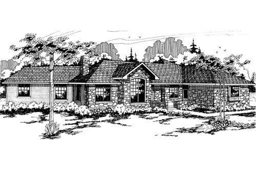 Ranch House Plan - Stonecrest - Front Exterior 