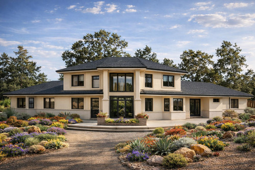 Southwest House Plan - Estefan - Rear Exterior 