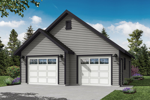 Traditional House Plan - Garage - Front Exterior 