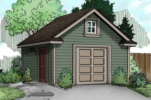 Traditional House Plan - Storage Shed - Front Exterior 