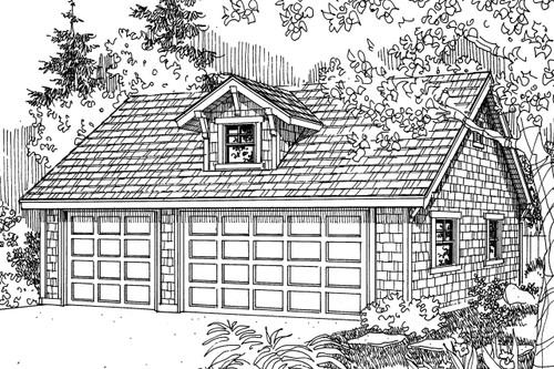 Craftsman House Plan - Garage - Front Exterior 