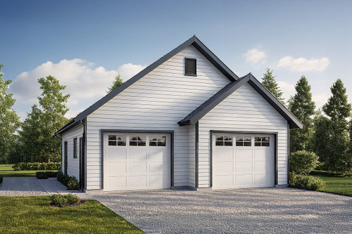 Traditional House Plan - Garage - Front Exterior 