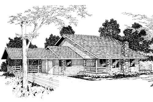Lodge Style House Plan - Wickiup - Front Exterior 