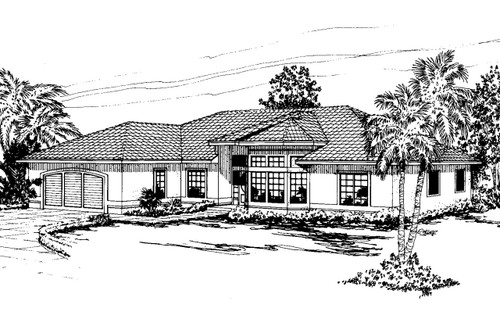Mediterranean House Plan - Bryant - Front Exterior 