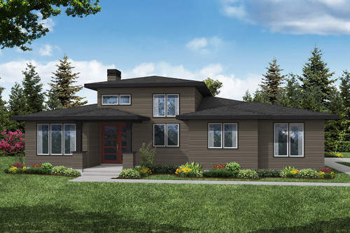 Contemporary House Plan - Tipton - Front Exterior 