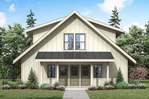 Farmhouse House Plan - Belgrade - Front Exterior 