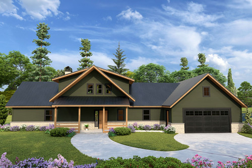 Lodge Style House Plan - Pine Grove - Front Exterior 