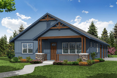 Craftsman House Plan - Garage - Front Exterior 