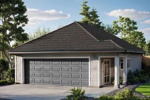 Shingle-Style House Plan - Garage - Front Exterior 
