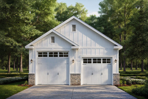 Farmhouse House Plan - RV Garage - Front Exterior 
