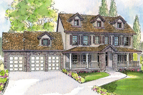 Colonial House Plan - Hanson - Front Exterior 