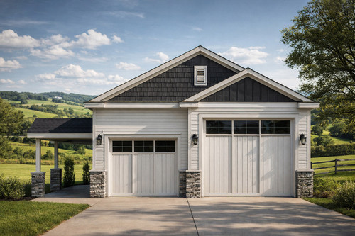 Craftsman House Plan - RV Garage - Front Exterior 