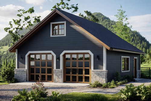 Traditional House Plan - Garage - Front Exterior 