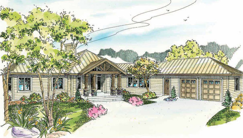 Lodge Style House Plan - Willow Creek - Front Exterior 