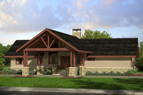Lodge Style House Plan - Spindrift -  