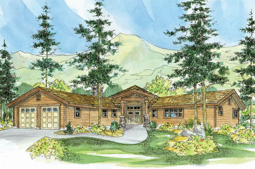 Lodge Style House Plan - Viewcrest - Front Exterior 