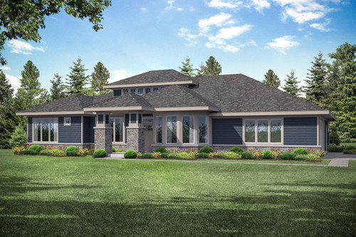 Prairie House Plan - Tahoma - Front Exterior 