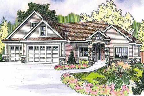 Craftsman House Plan - Elkheart - Front Exterior 