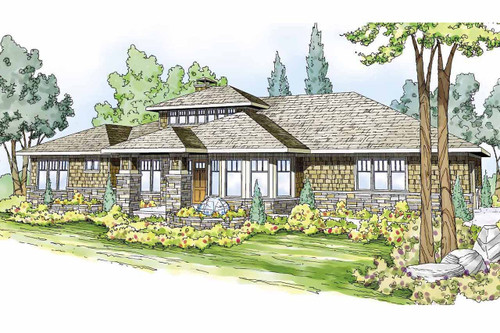 Prairie House Plan - Metolius - Front Exterior 