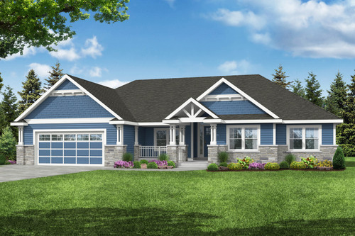 Craftsman House Plan - Mossy Point - Front Exterior 