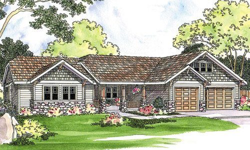 Craftsman House Plan - Pinedale - Front Exterior 