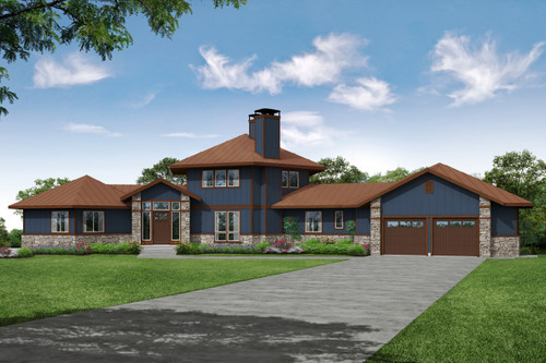 Lodge Style House Plan - Ashcroft - Front Exterior 