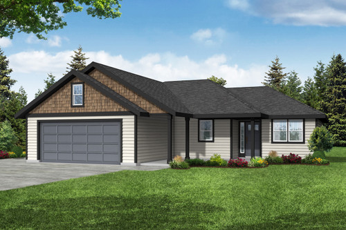 Ranch House Plan - Townsend - Front Exterior 