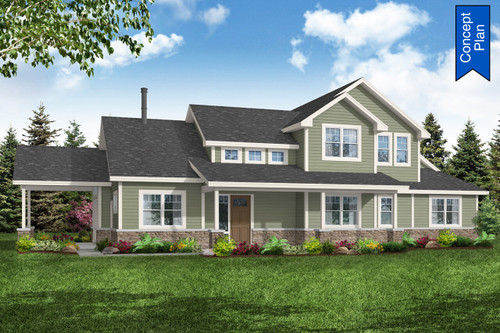 Craftsman House Plan - Idyllwild - Front Exterior 