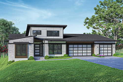 Modern House Plan - Foxfield - Front Exterior 