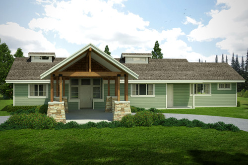 Craftsman House Plan - Tetherow - Front Exterior 