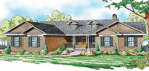 Ranch House Plan - Heartville - Front Exterior 