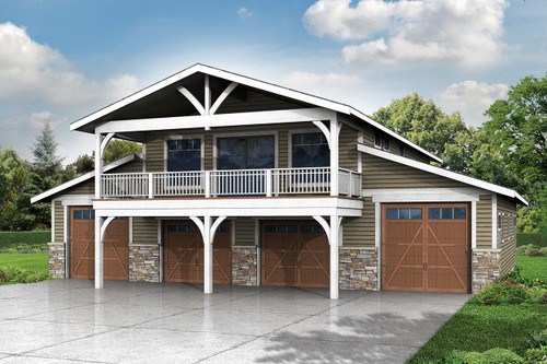 Craftsman House Plan - Garage - Front Exterior 