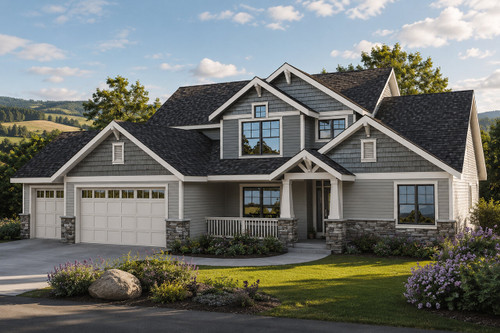 Craftsman House Plan - Yellowwood - Front Exterior 
