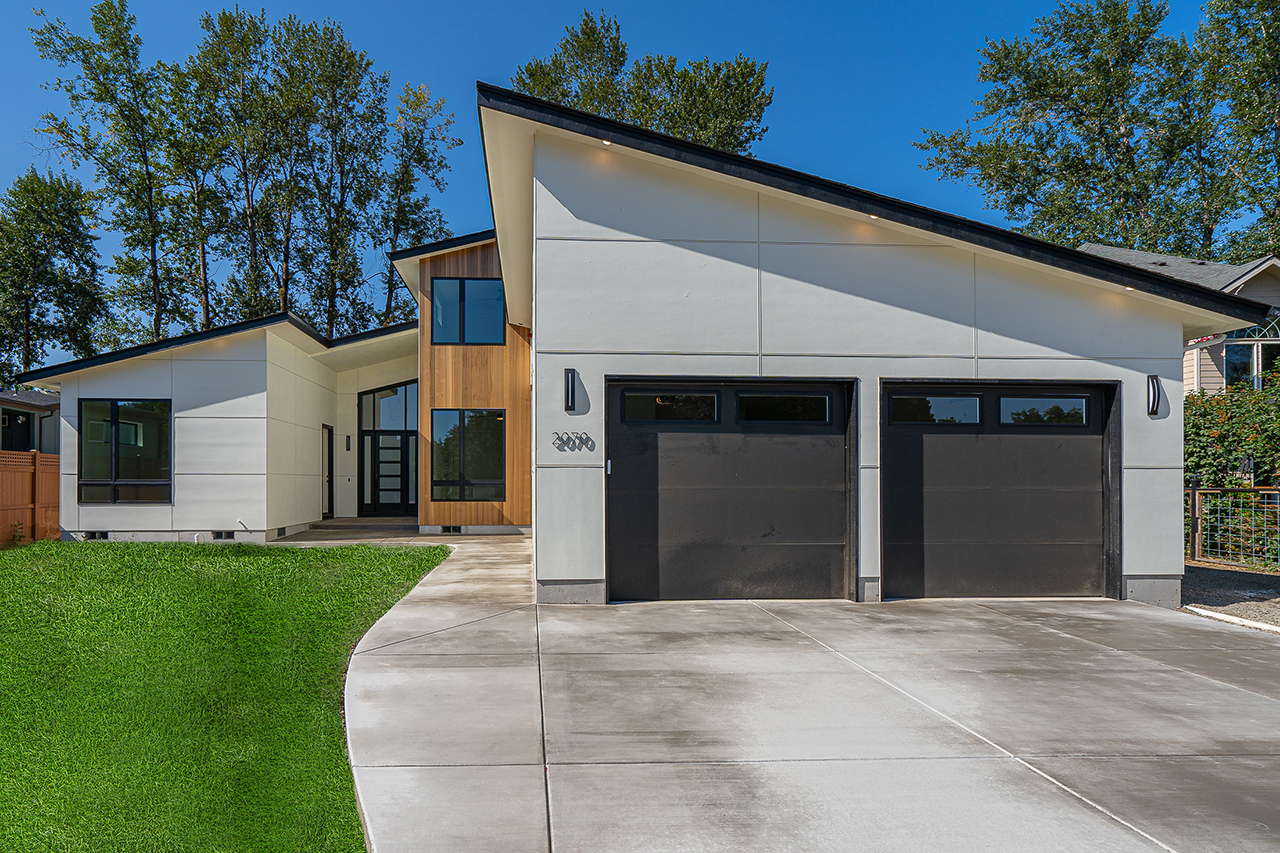 contemporary house garage